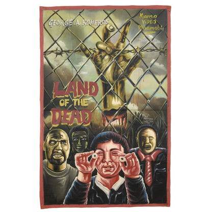 Land Of The Dead - Authentic Hand-Painted Ghana Movie Poster - horror scene artwork