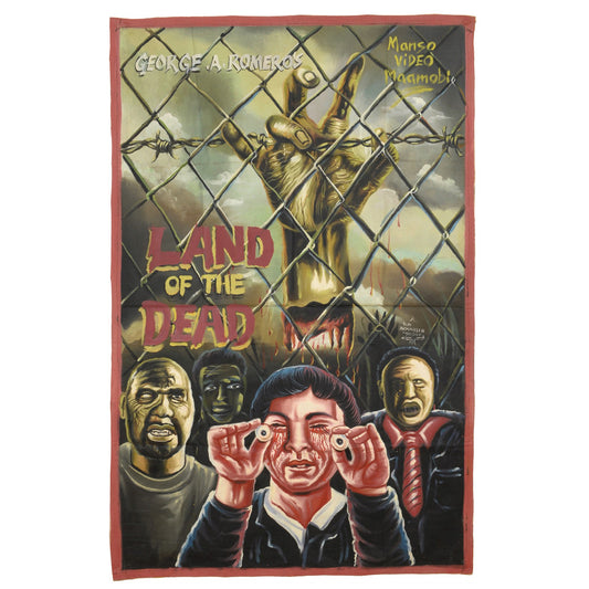 Land Of The Dead - Authentic Hand-Painted Ghana Movie Poster - horror scene artwork