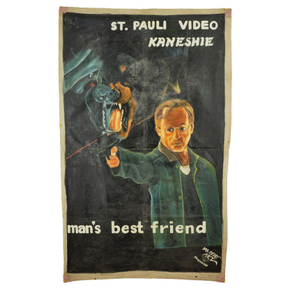 Man'S Best Friend - Ghanaian Hand-Painted Horror Movie Poster - horror scene artwork
