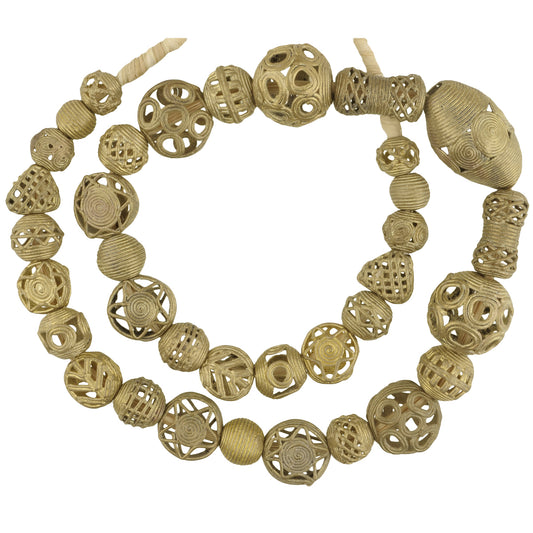 Beautiful African Brass Beads, Handmade In Ghana - Lost Wax Technique