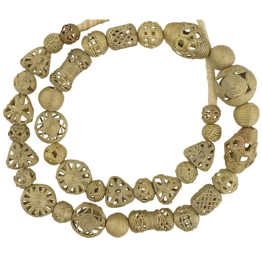 Handmade African Round Brass Beads - Ghana Lost Wax Technique