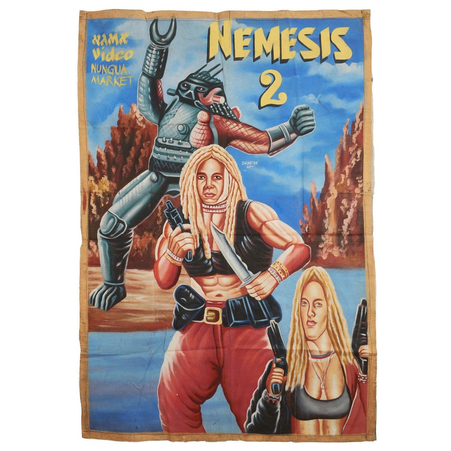 Nemesis 2 Movie Poster - Hand-Painted Ghana Cinema Art