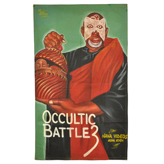 Occultic Battle 3 Movie Poster - Hand-Painted Ghanaian Art - horror scene artwork