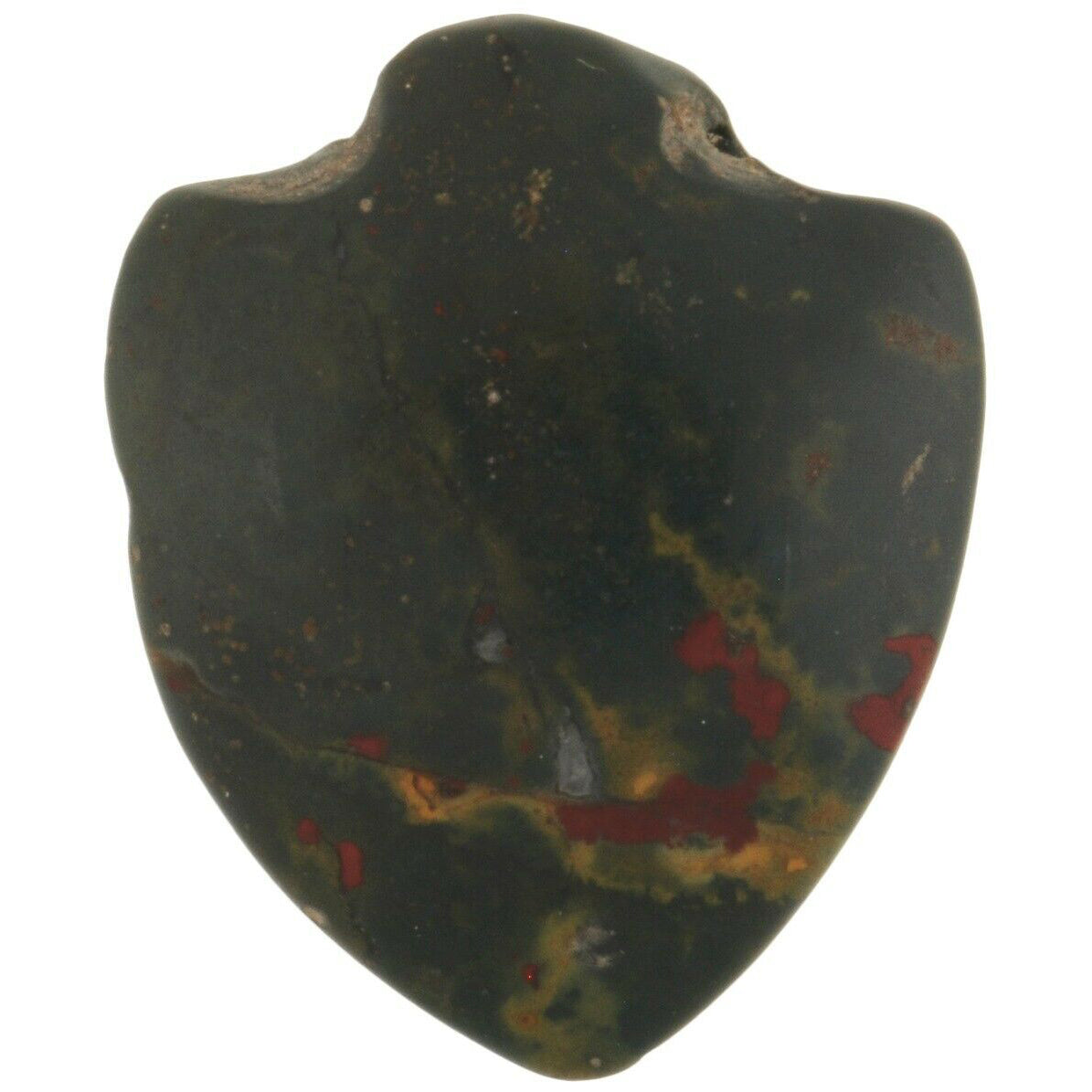 Comercio africano antiguo ágata verde de piedra colgante corazón Cambay India vieja