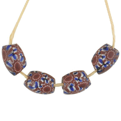 Rare Antique Oval Millefiori Venetian Mosaic Trade Beads