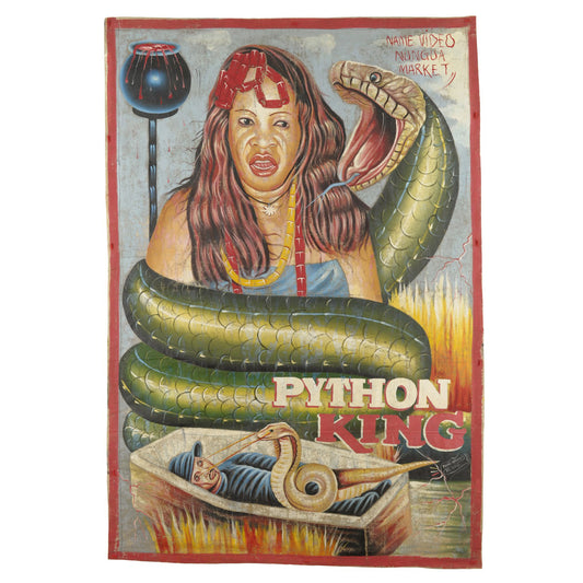 Python King Movie Poster - Hand Painted Ghanaian Art