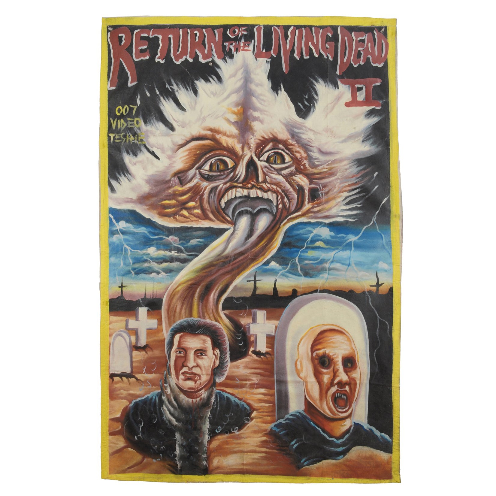 Return Of The Living Dead 2 Movie Poster - Hand-Painted Ghana Art - horror scene artwork