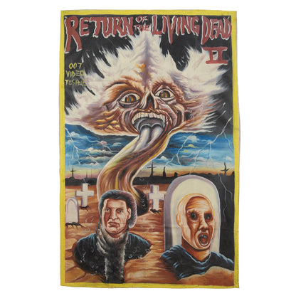Return Of The Living Dead 2 Movie Poster - Hand-Painted Ghana Art - horror scene artwork