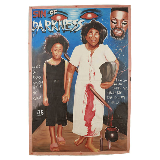 Sin Of Darkness Movie Poster - Hand-Painted Ghanaian Art