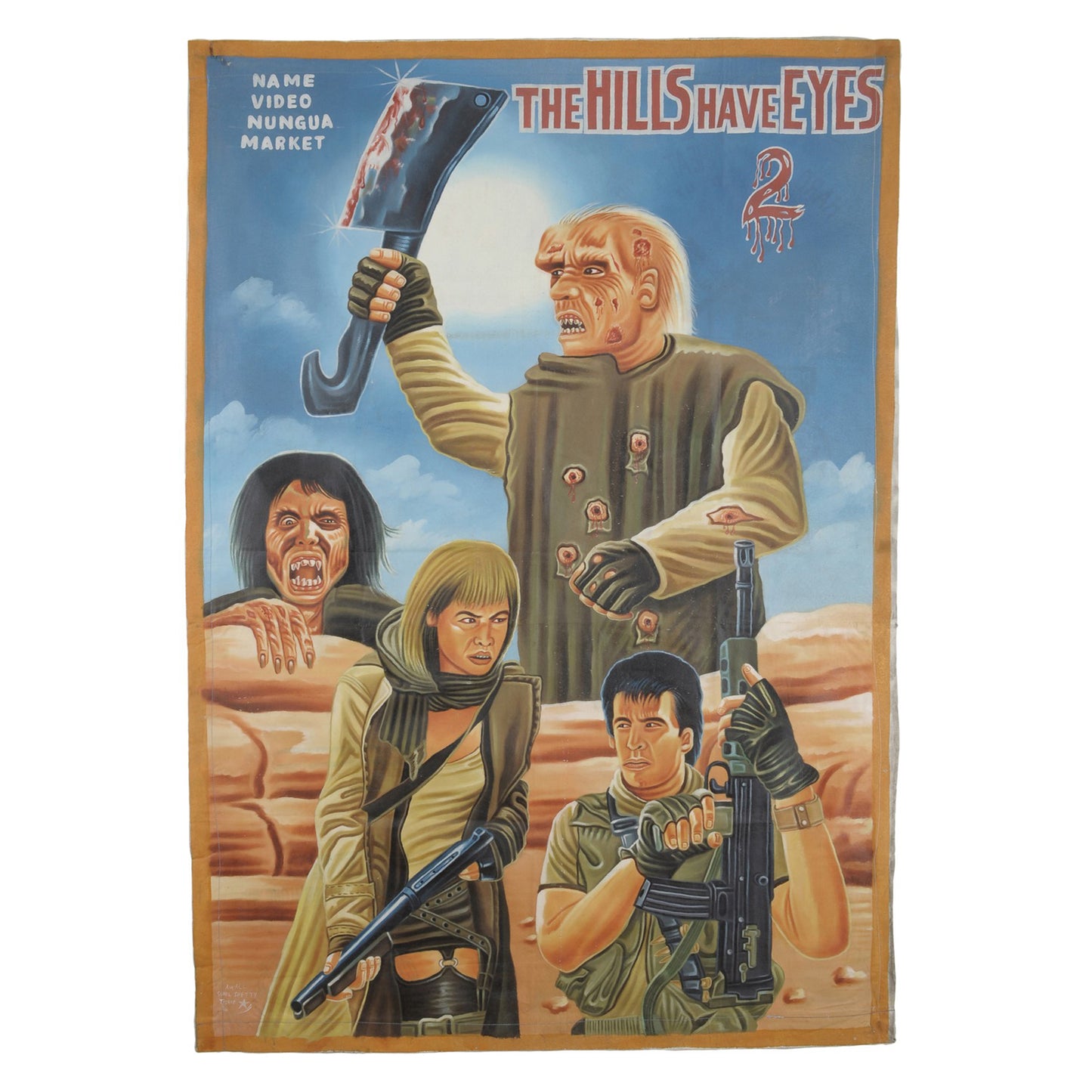 The Hills Have Eyes 2 Movie Poster - Authentic Hand-Painted Ghana Art - horror scene artwork