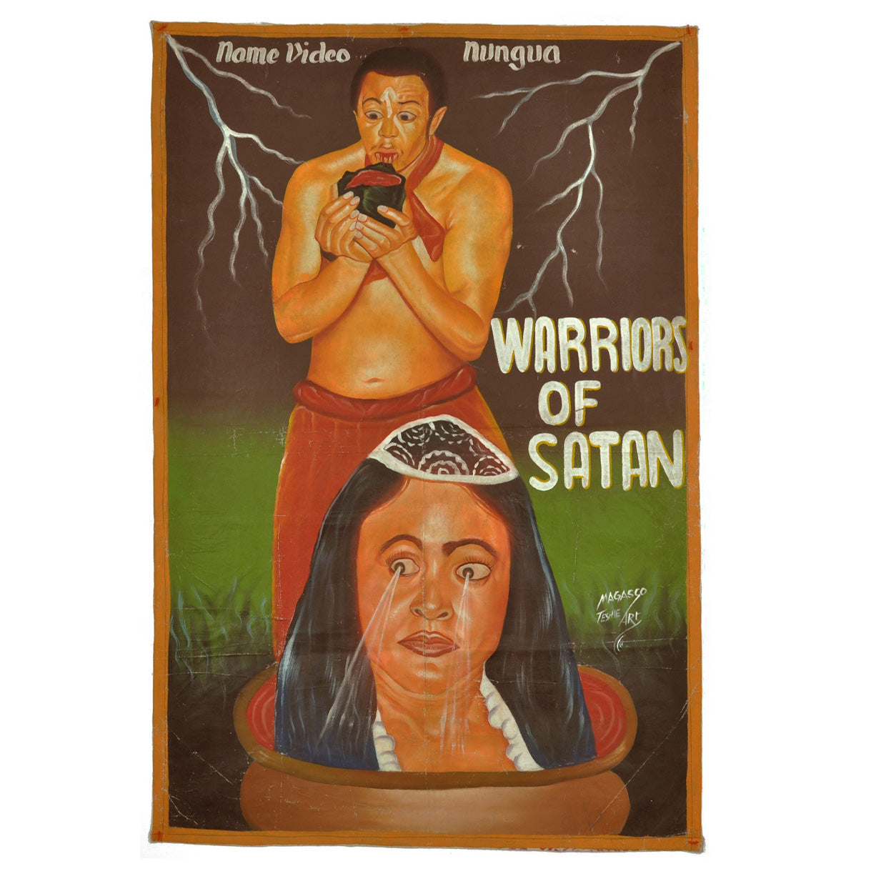 Warriors Of Satan Movie Poster - Authentic Ghana Hand-Painted Art