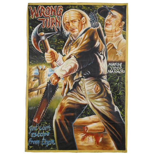 Authentic Wrong Turn Movie Poster - Hand Painted In Ghana - horror scene artwork