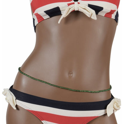 Light Olive Green African Waist Beads Handmade in Ghana - Model