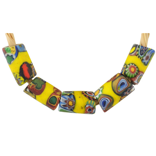 Rare Banded Multimurrine Millefiori Venetian Glass Trade Beads, Antique