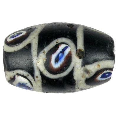 Rare Large "Eye" Venetian Lampwork Wound Glass African Trade Bead, 24X16Mm
