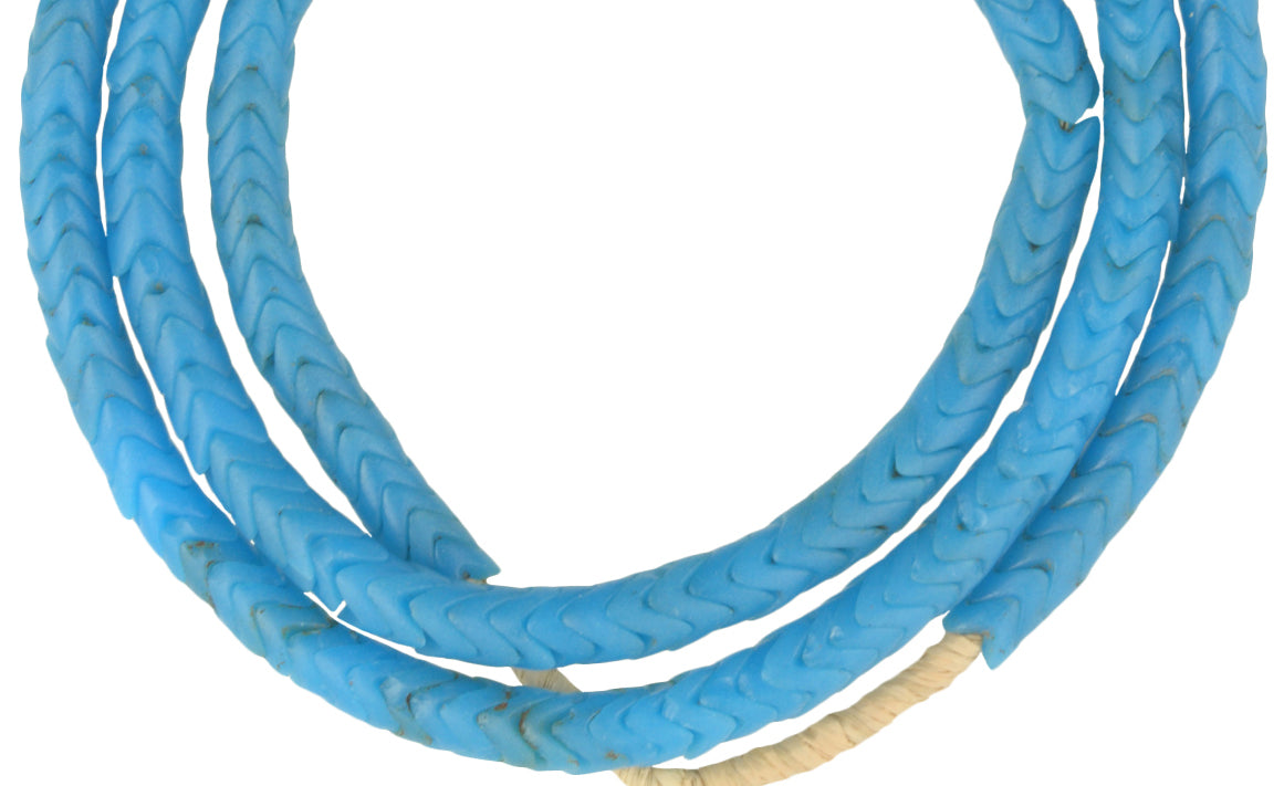 Vintage Snake Chain Old Czech Glass Trade Beads Necklace 25.5" - alternate view