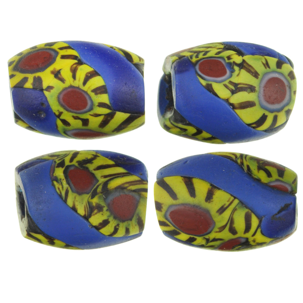 Rare Antique Venetian Oval Millefiori Mosaic Glass African Trade Beads