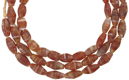 Vintage Czech Molded Glass Trade Beads Imitating Agate - close-up