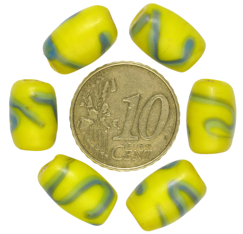 Vintage Oval Fancy Czech Glass Trade Beads 12-14Mm - alternate view