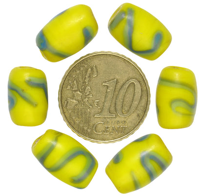 Vintage Oval Fancy Czech Glass Trade Beads 12-14Mm - alternate view