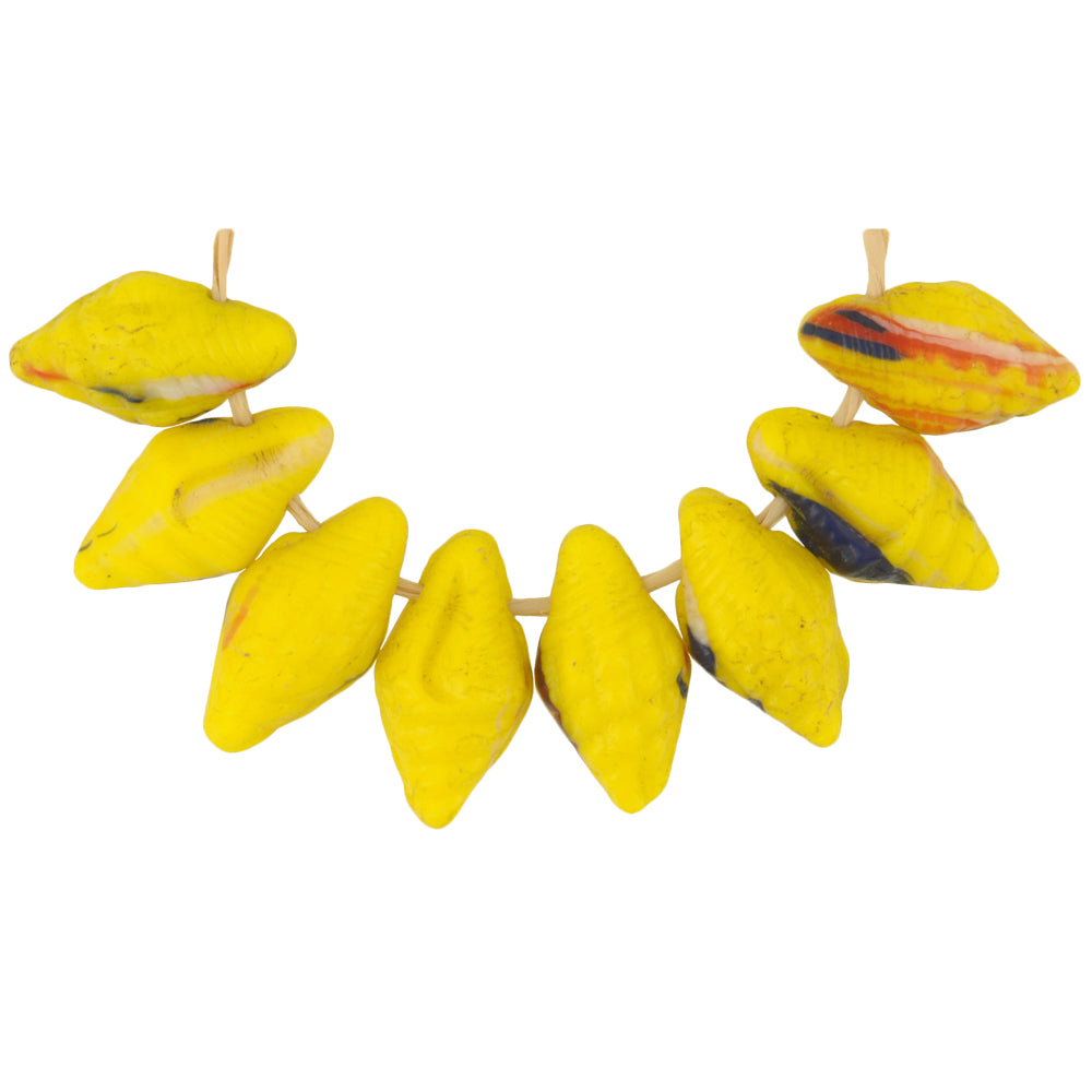 Rare Old "Snail" Shape Czech/Bohemian Glass Trade Beads, 16Mm