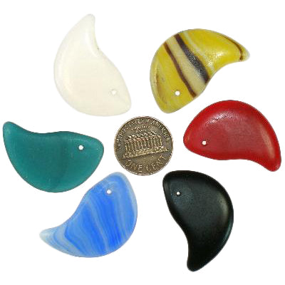 Vintage Bohemian Glass Trade Beads, African Trade Artifacts, 33X20Mm