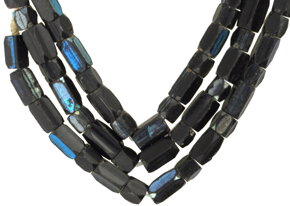 Fumed Faceted Vintage Czech Glass Trade Beads - 27" Strand - alternate view