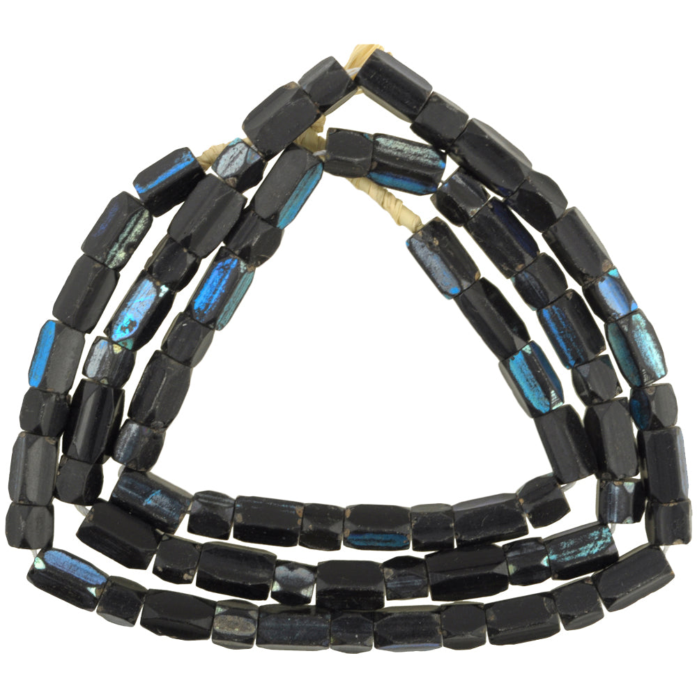 Fumed Faceted Vintage Czech Glass Trade Beads - 27" Strand