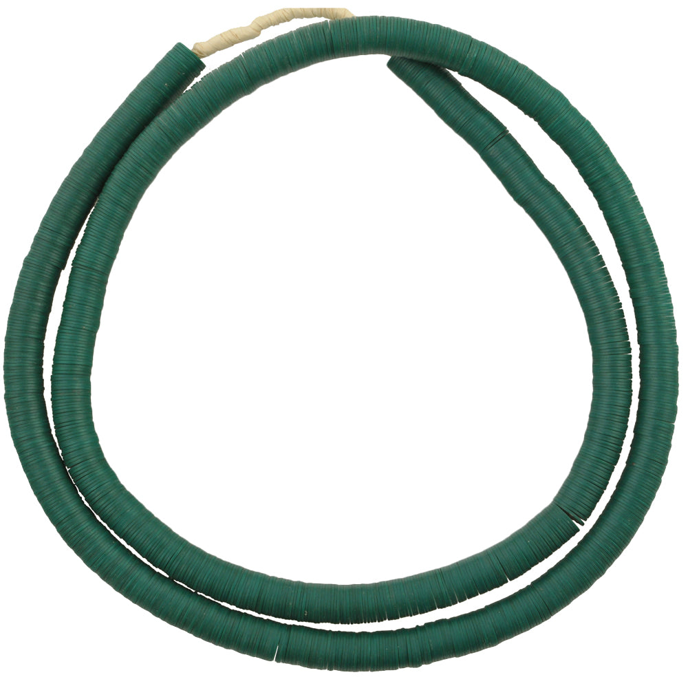 Rare Vintage Green Vulcanite Disk Czech Bohemian African Trade Beads