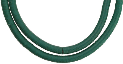 Rare Vintage Green Vulcanite Disk Czech Bohemian African Trade Beads - alternate view