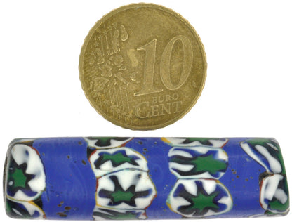 Antique Banded Millefiori Venetian Mosaic Glass Trade Bead, Large 43Mm - alternate view