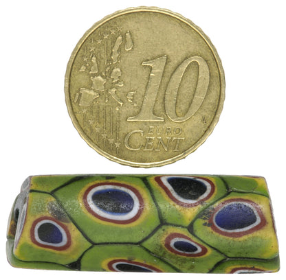 Antique Large Millefiori Venetian Mosaic Glass Trade Bead, 33X12Mm - alternate view