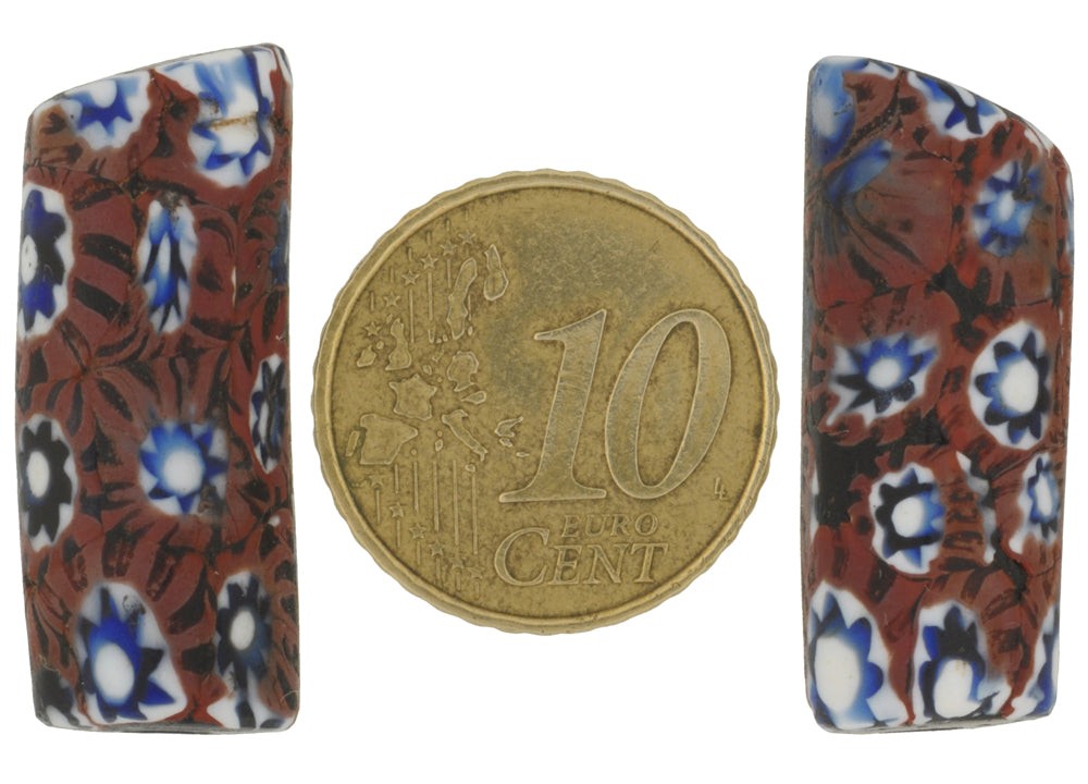 Antique Venetian Millefiori Mosaic Glass African Trade Beads, 28-29Mm - alternate view