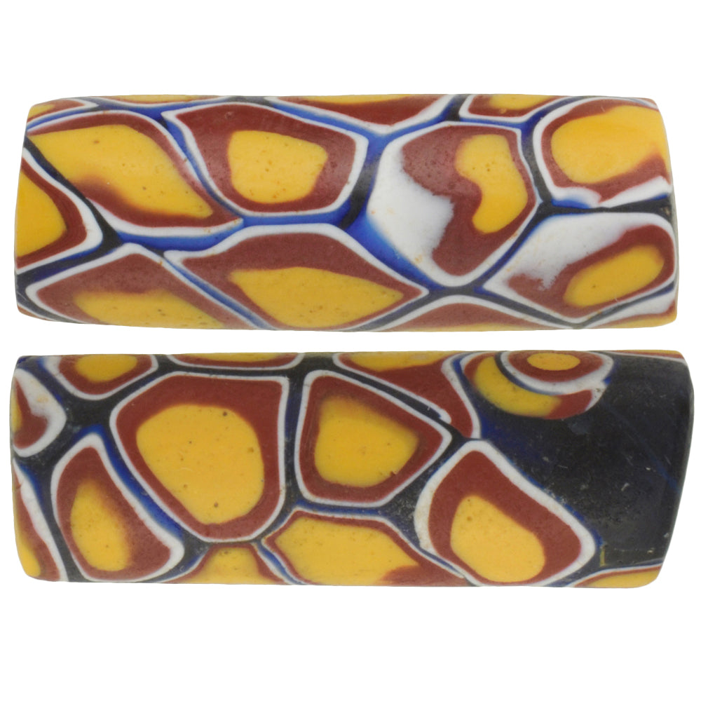 Antique Large Venetian Millefiori Mosaic Trade Beads, African Trade