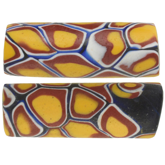 Antique Large Venetian Millefiori Mosaic Trade Beads, African Trade