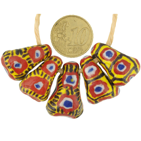 Large Polychrome Kiffa Beads - Handmade Mauritanian Powder Glass - alternate view
