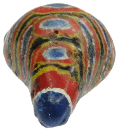 Large Old Polychrome Kiffa African Glass Trade Bead 25Mm - close-up