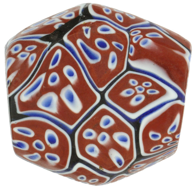 Antique Large Tabular Millefiori Venetian Glass Trade Bead - Early 1900S - close-up