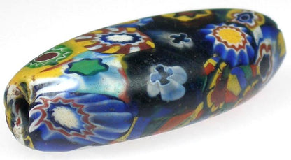 Rare Large Multimurrine Tabular Antique Millefiori Venetian Trade Bead - angled shot