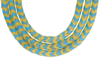 Vintage Snake Chain Bohemian Czech Glass African Trade Beads, 6Mm - close-up