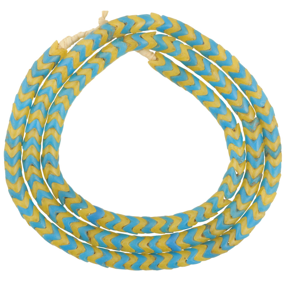 Vintage Snake Chain Bohemian Czech Glass African Trade Beads, 6Mm