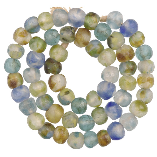 Translucent Krobo Glass Beads, 13-15Mm, Recycled African Trade Beads