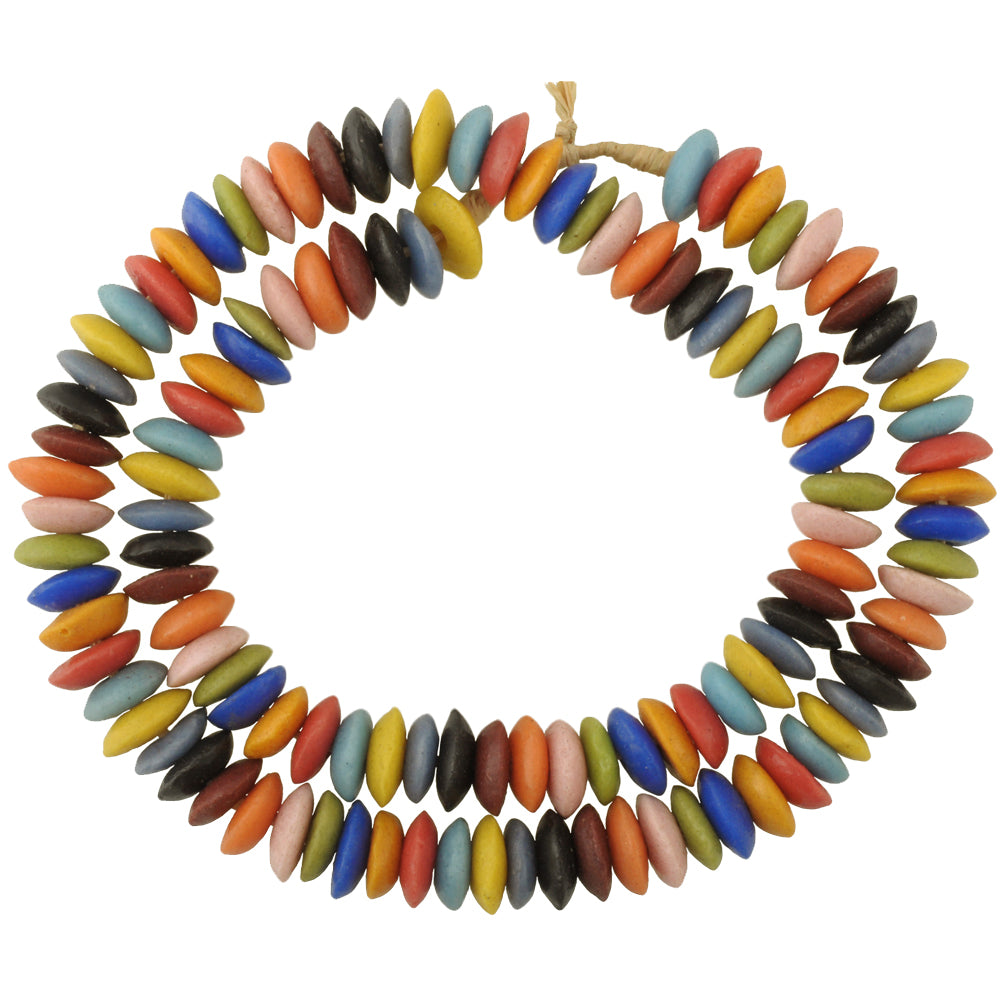 Krobo Glass Beads Imitating Venetian Wound Disks - Handmade In Ghana