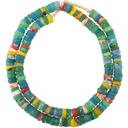 Vintage African Trade Beads: 9-10Mm Molded Bohemian Glass Strand