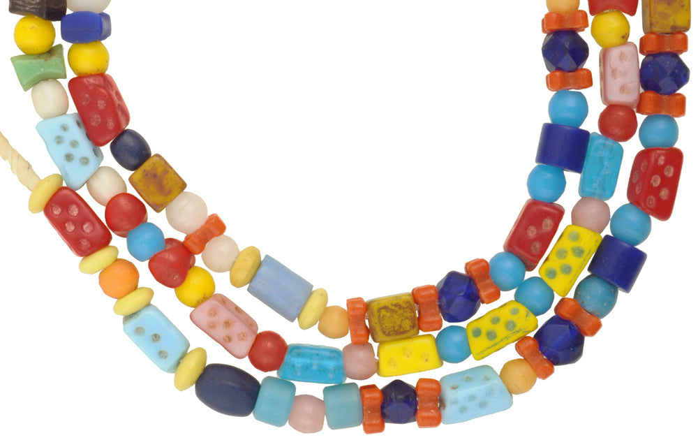 Old Bohemian Czech Glass Trade Beads Mix - African Trade Beads - alternate view