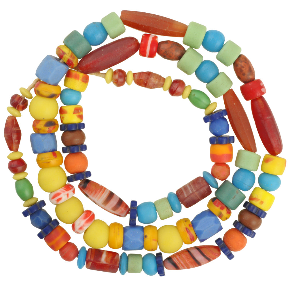 Vintage African Trade Beads: Old Bohemian Czech Glass Strand