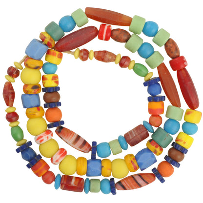 Vintage African Trade Beads: Old Bohemian Czech Glass Strand
