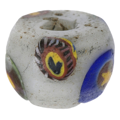 Rare Antique Murano Bird Venetian Millefiori Trade Bead, 15X9Mm