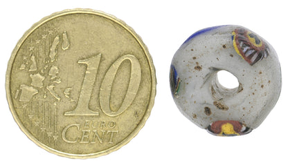 Rare Antique Murano Bird Venetian Millefiori Trade Bead, 15X9Mm - angled shot