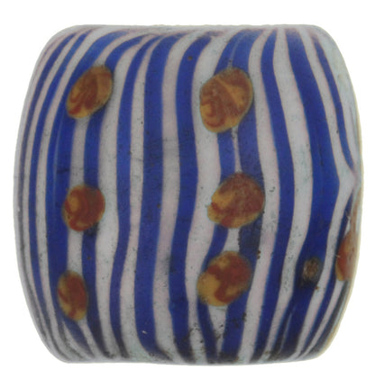 Rare Antique Oval Fancy Venetian Lampwork Bead - African Trade Bead - close-up